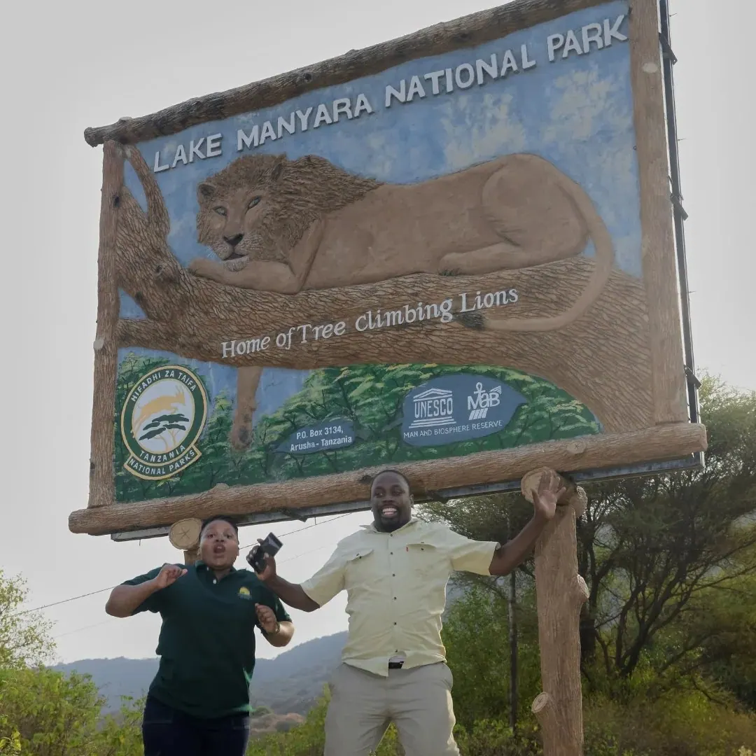 Lake Manyara National Park entrance sign
