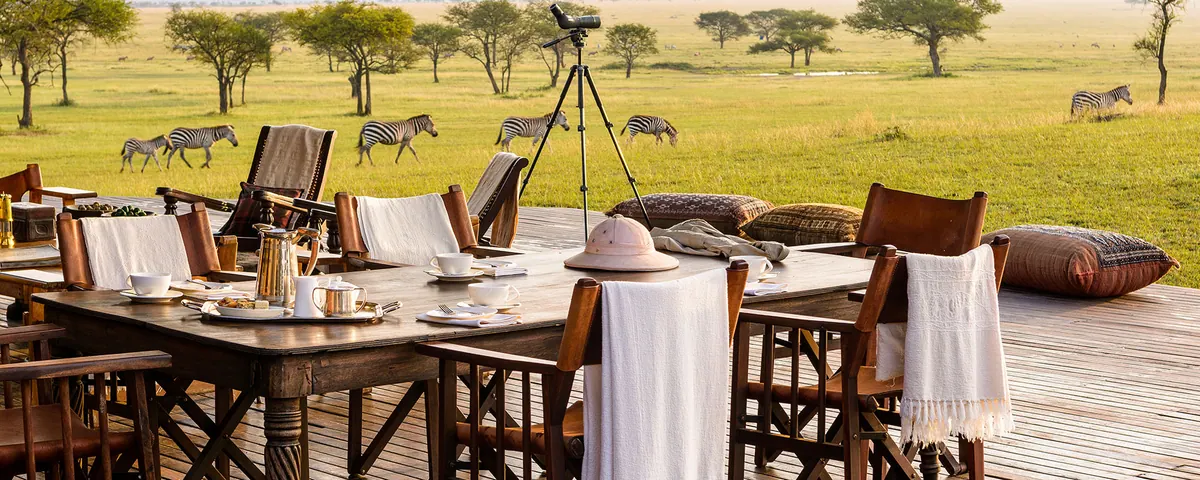 Safari vehicle on a Tanzania park road